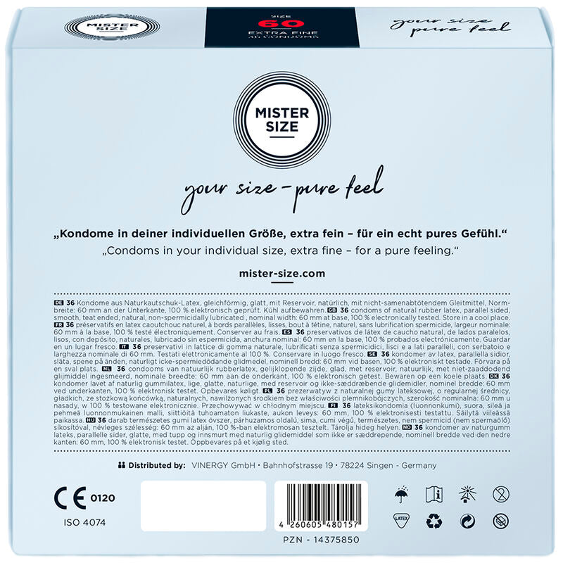 MISTER SIZE Condoms XL 60 mm - 36 units
