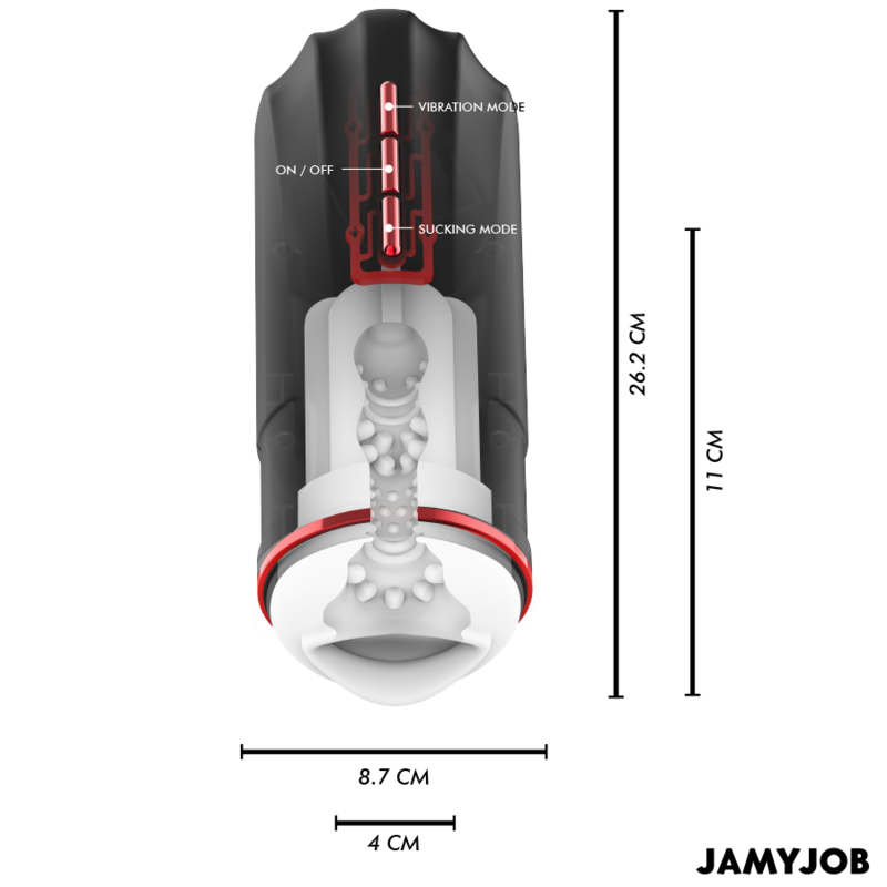 JAMYJOB - MEGABITE AUTOMATIC MOUTH MASTURBATOR 5 MODES STIMULATING WAVES AND VIBRATION