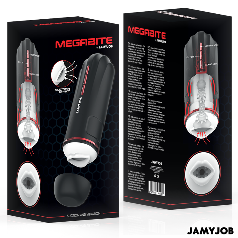 JAMYJOB - MEGABITE AUTOMATIC MOUTH MASTURBATOR 5 MODES STIMULATING WAVES AND VIBRATION