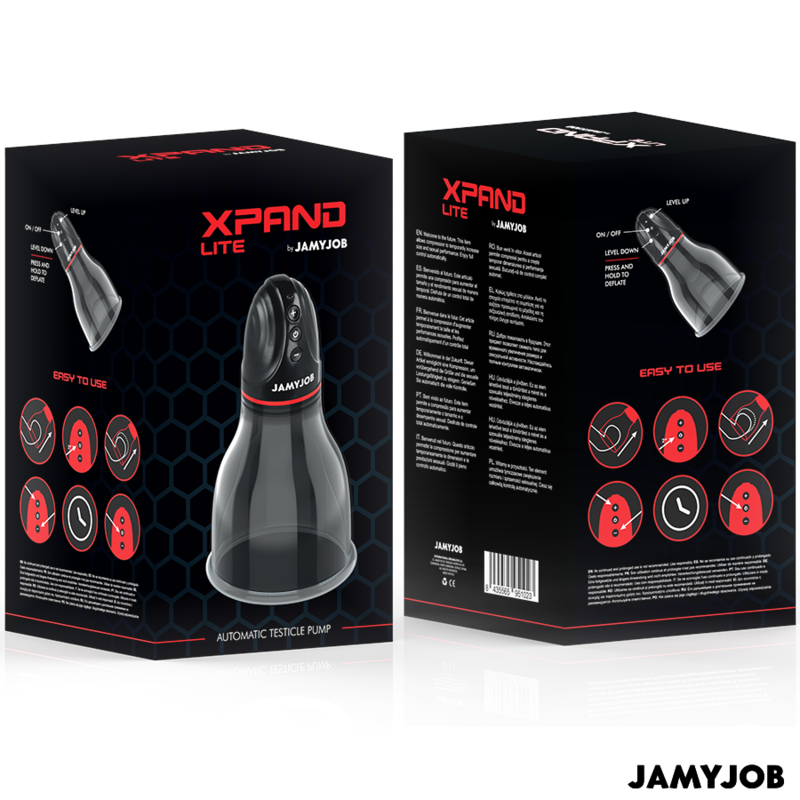 JAMYJOB - XPAND LITE AUTOMATIC TESTICLE PUMP 3 LEVELS OF STIMULATING WAVES GREY