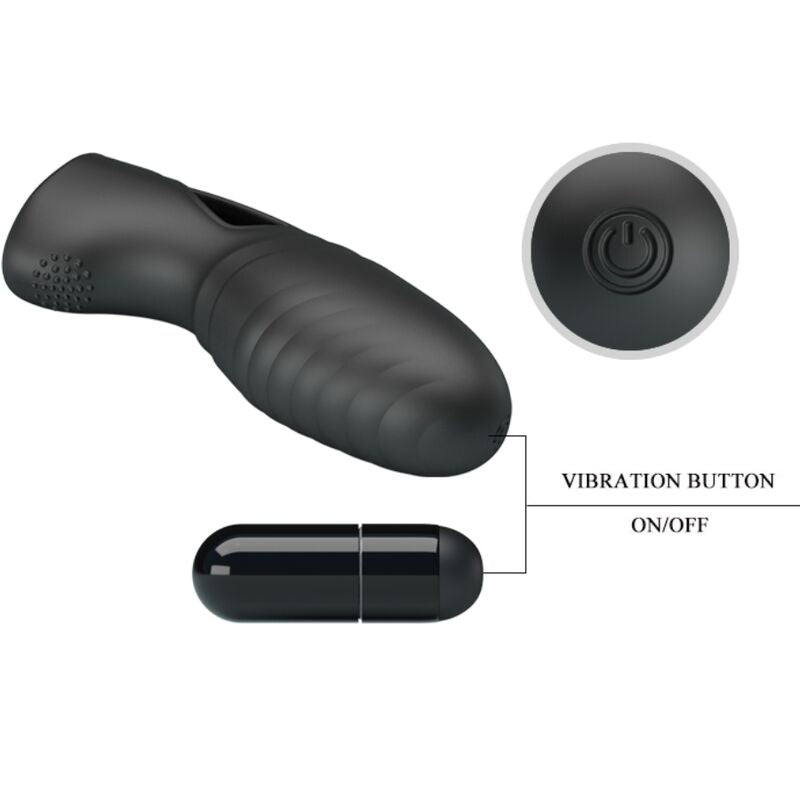 PRETTY LOVE - ALAN SILICONE FINGER VIBRATOR BLACK