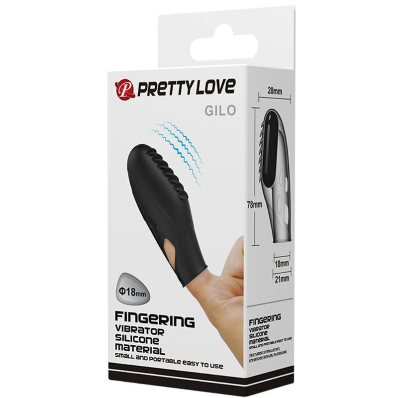 PRETTY LOVE - GILO SILICONE FINGER VIBRATOR BLACK