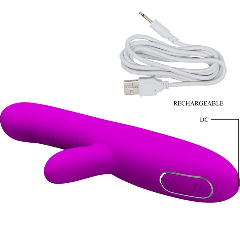 PRETTY LOVE - ANGELIQUE MULTIFUNCTION VIBRATOR + CLITORIS STIMULATOR PURPLE