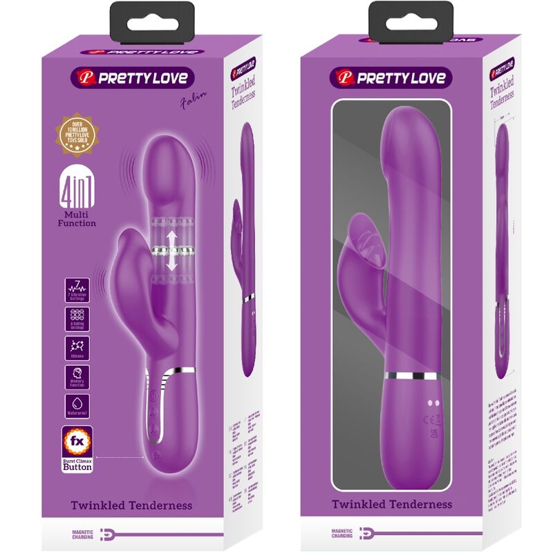 PRETTY LOVE - 4 IN 1 MULTIFUNCTION VIBRATOR & STIMULATOR PURPLE