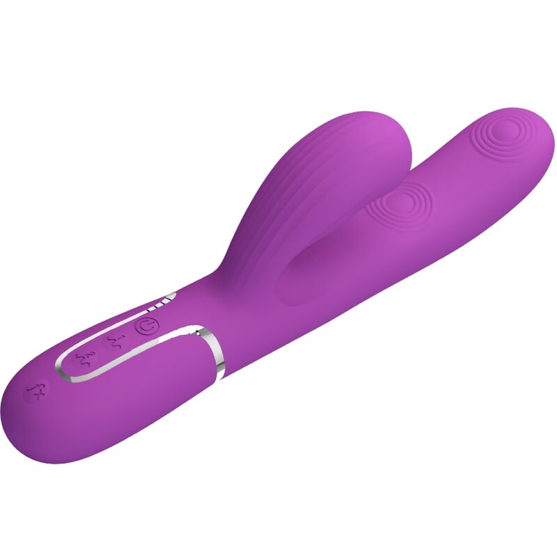 PRETTY LOVE - PERLITA 3 IN 1 MULTIFUNCTION RABBIT VIBRATOR  PURPLE
