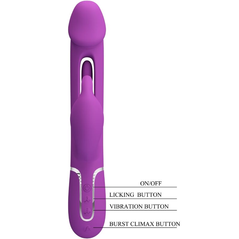 PRETTY LOVE - KAMPAS 3 IN 1 MULTIFUNCTION RABBIT VIBRATOR  PURPLE