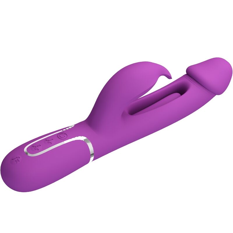 PRETTY LOVE - KAMPAS 3 IN 1 MULTIFUNCTION RABBIT VIBRATOR  PURPLE