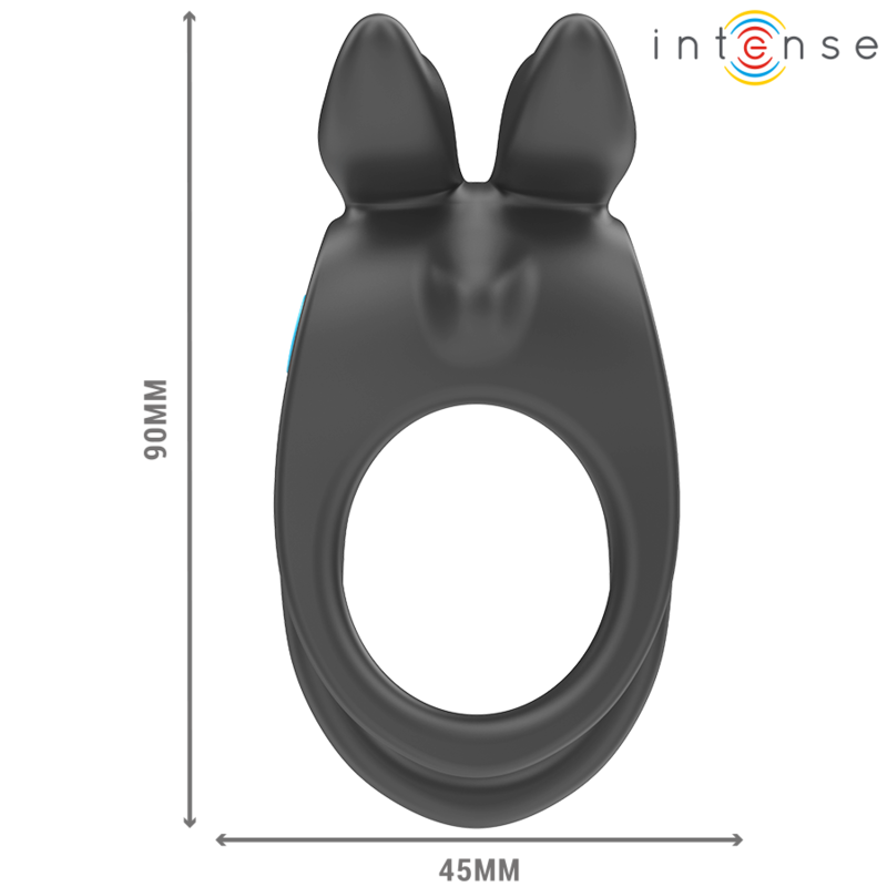 SAM Double Vibrating Penis Ring Black - 10 Modes, Remote - INTENSE