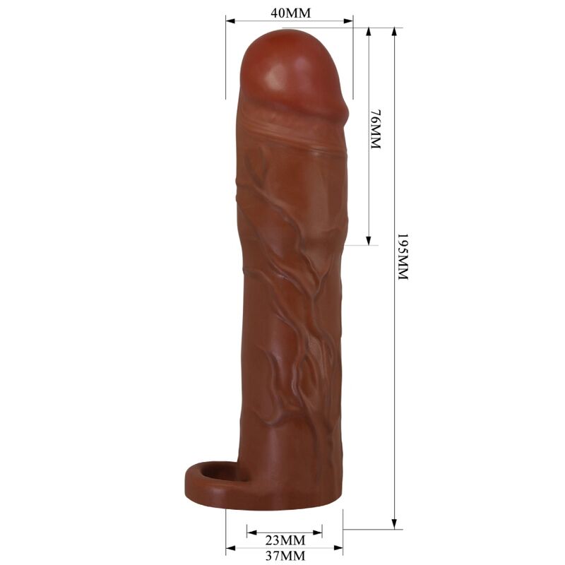 PRETTY LOVE - GERD PENIS SLEEVE WITH 7.6 CM EXTENSION MULATTO