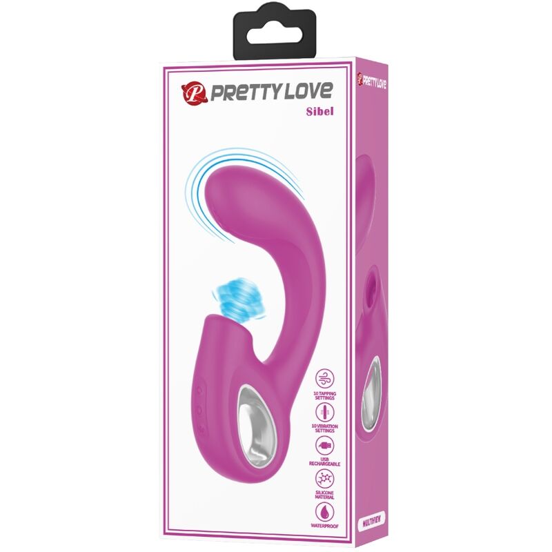 PRETTY LOVE - SIBEL SIBEL G-SPOT VIBRATOR + CLITORIS STIMULATOR 10 VIBRATIONS PURPLE
