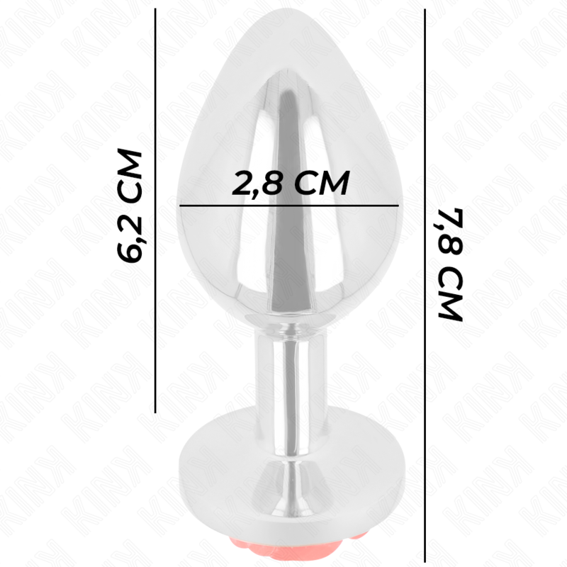 Metal Anal Plug with Red Rose – Size S – 7×2.8 cm – KINK
