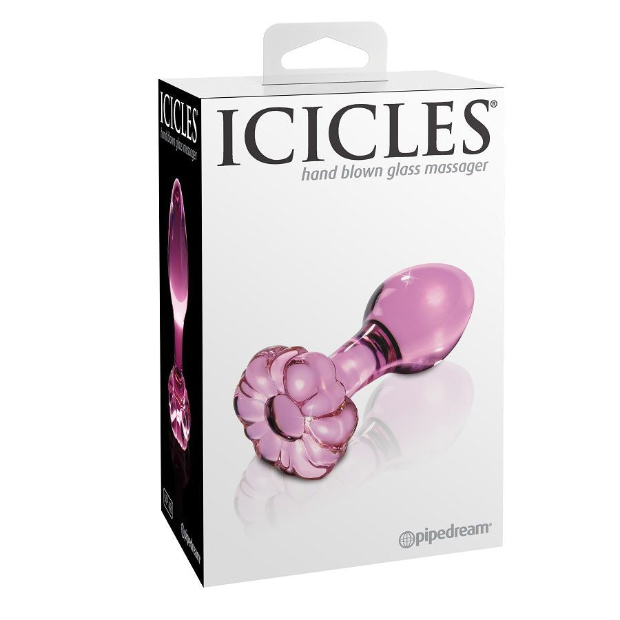 Crystal glass anal plug with ring base | 6.5 cm × 3 cm insertable | ICICLES