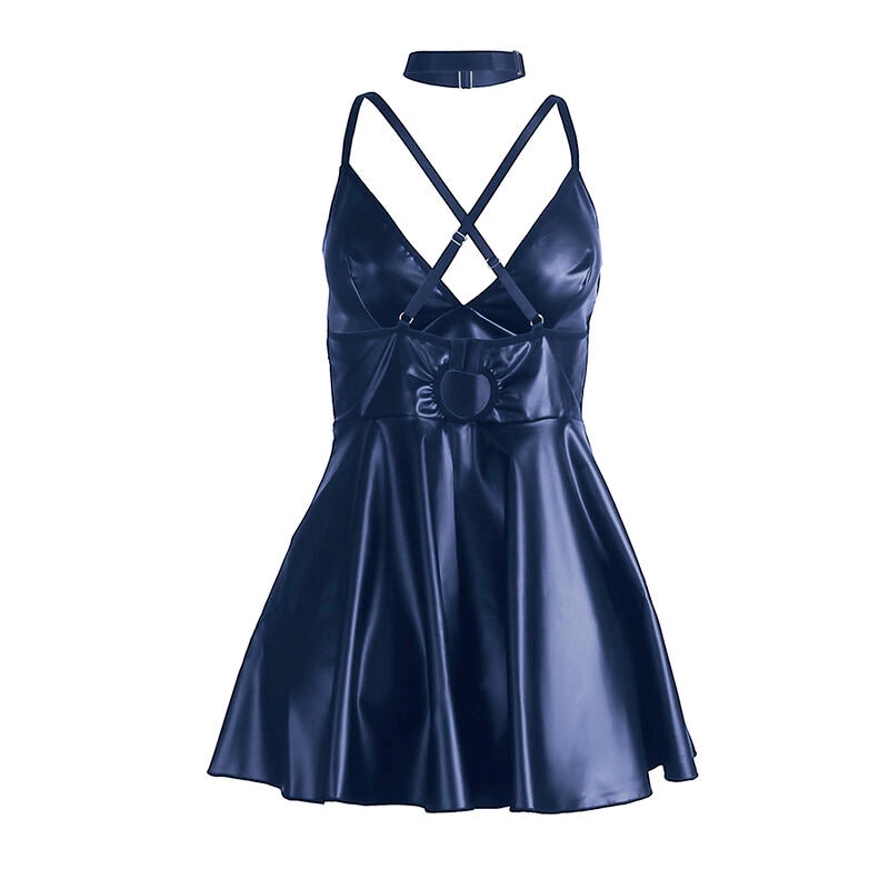 SUBBLIME - 955410 DRESS WITH BLUE LEATHER STRAPS S/M