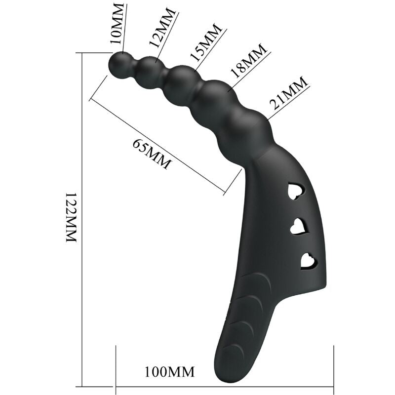 PRETTY LOVE - JORDIN FINGER VIBRATOR 10 VIBRATIONS BLACK