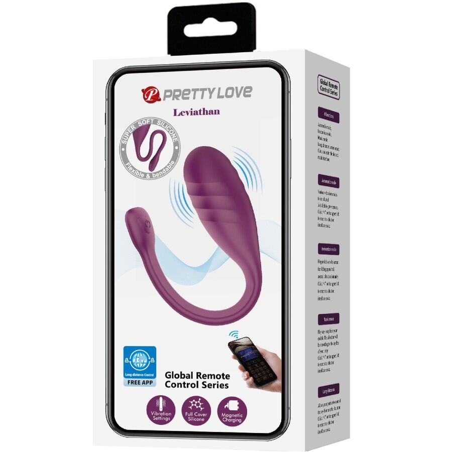 PRETTY LOVE - LEVIATHAN APP CONTROLLED VIBRATOR PURPLE