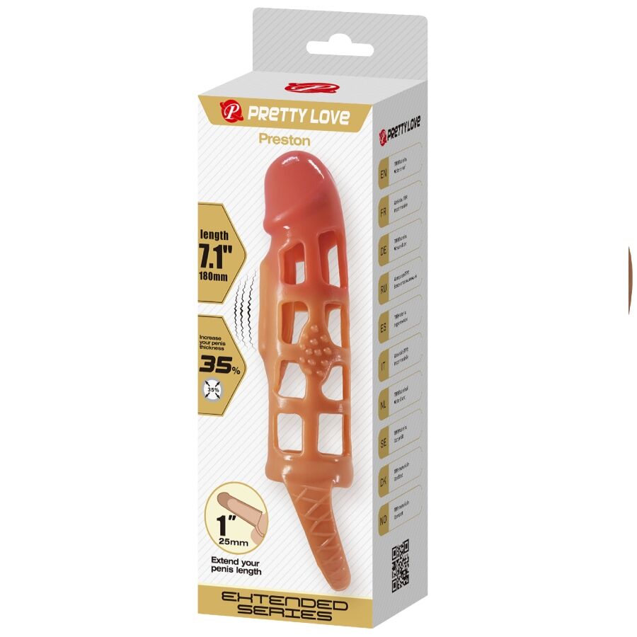 PRETTY LOVE - PRESTON VIBRATING PENIS SLEEVE 18 CM