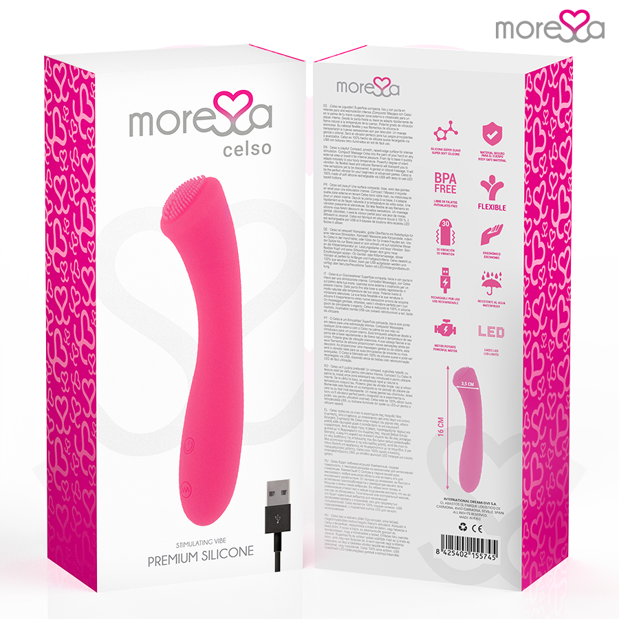Celso Premium Silicone Vibrator – Rechargeable – 16 cm – MORESSA