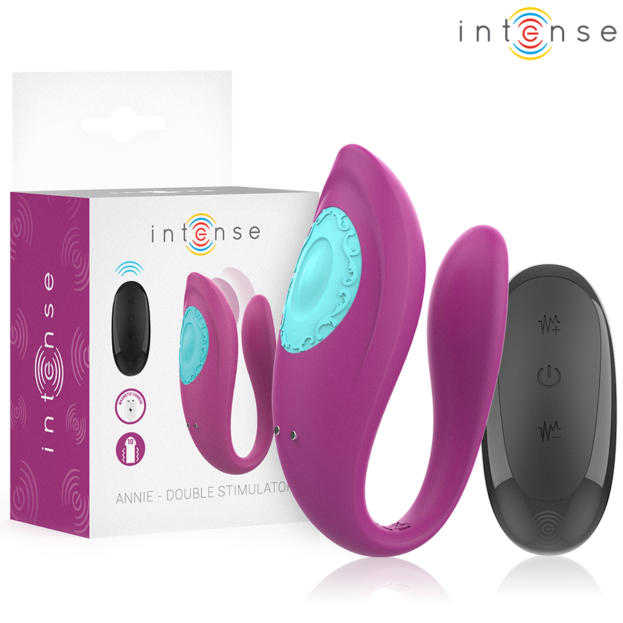 Annie U-Shaped Couples Vibrator with Remote Purple – 10 Modes – Intense