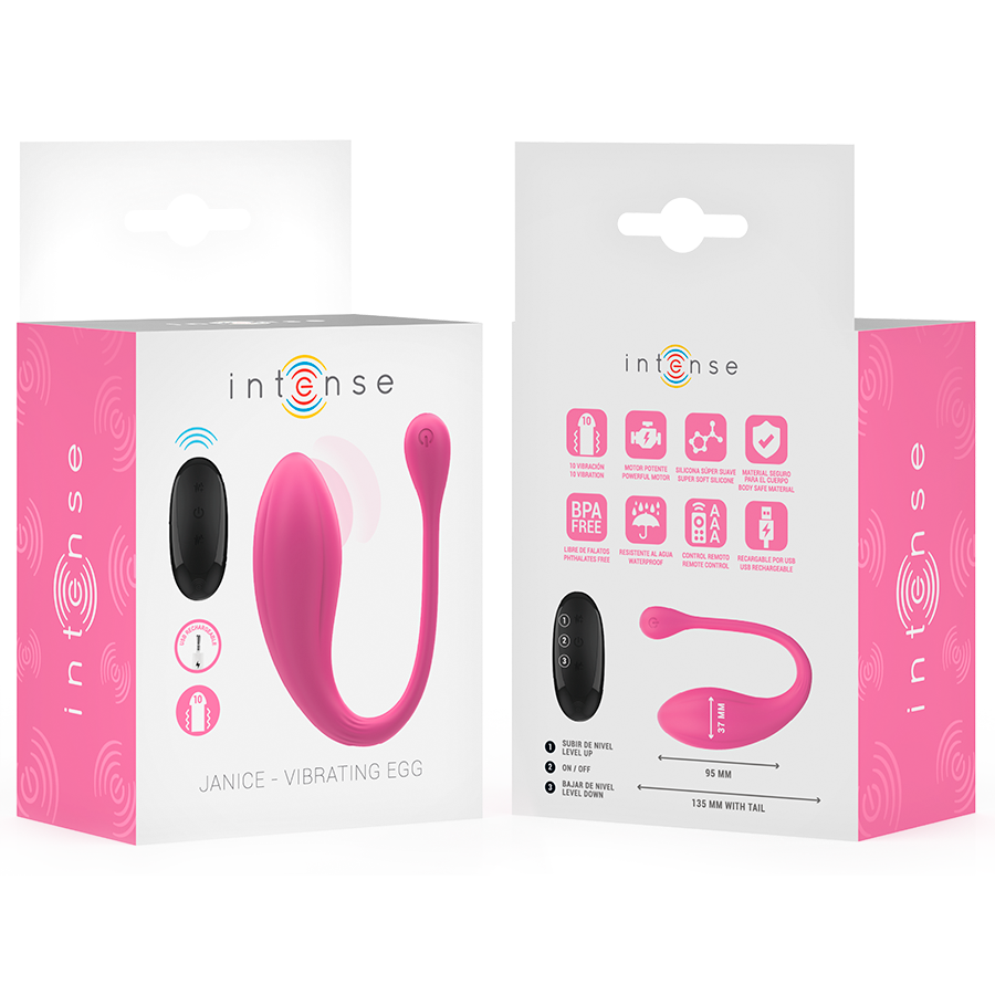 Janice – U-Shaped Dual-Stimulation Vibrator Pink | 10 Modes | Remote - INTENSE