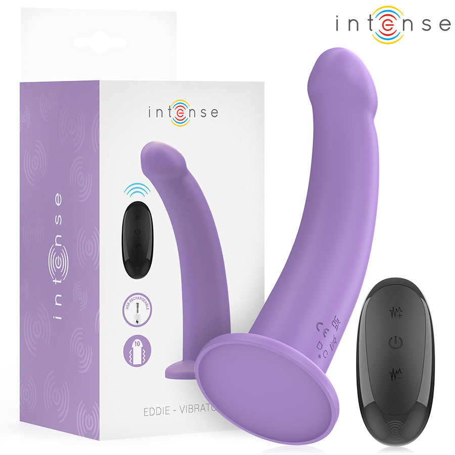 INTENSE - EDDIE VIBRATOR 17.5 CM 10 VIBRATIONS PURPLE REMOTE CONTROL