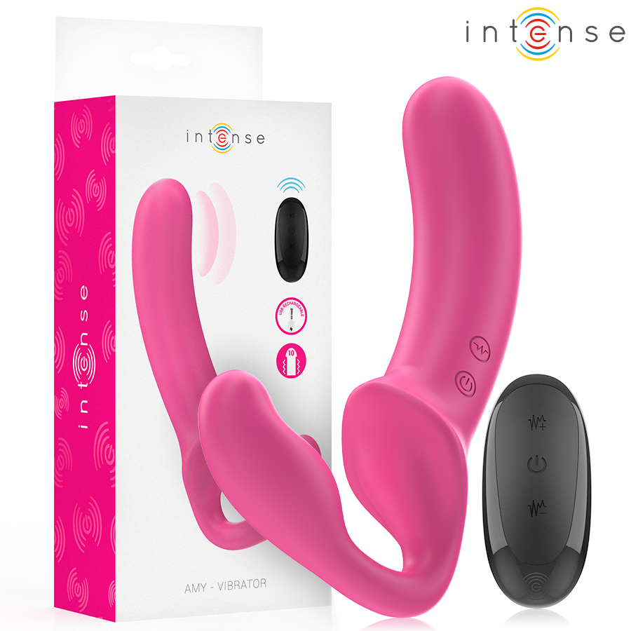 INTENSE - AMY DOUBLE VIBRATOR 20 CM PINK REMOTE CONTROL