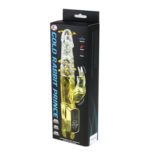 Rotating Gold rabbit vibrator, 12 speeds & 4 rotations | 23 cm × 3.5 cm | BAILE