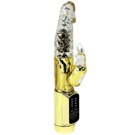 Rotating Gold rabbit vibrator, 12 speeds & 4 rotations | 23 cm × 3.5 cm | BAILE