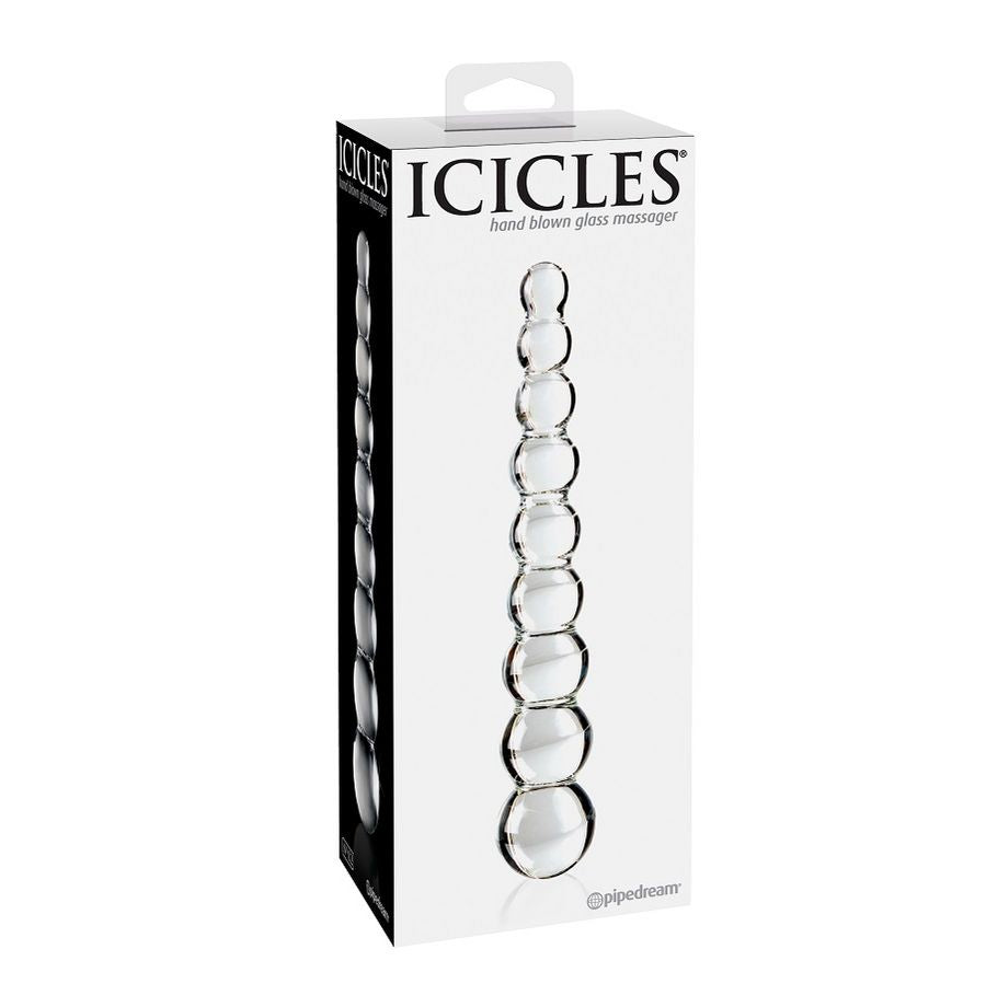 Handmade glass massager for temperature play | 22 cm × 2.5 cm | ICICLES