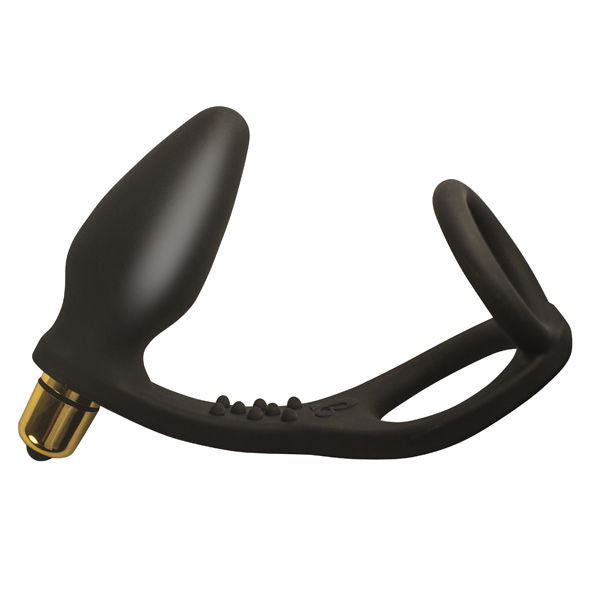 Prostate stimulator with double ring, 7 speeds | 6.5 cm | ROCKS-OFF