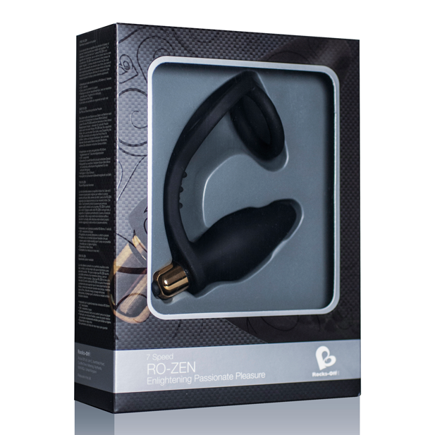 Prostate stimulator with double ring, 7 speeds | 6.5 cm | ROCKS-OFF