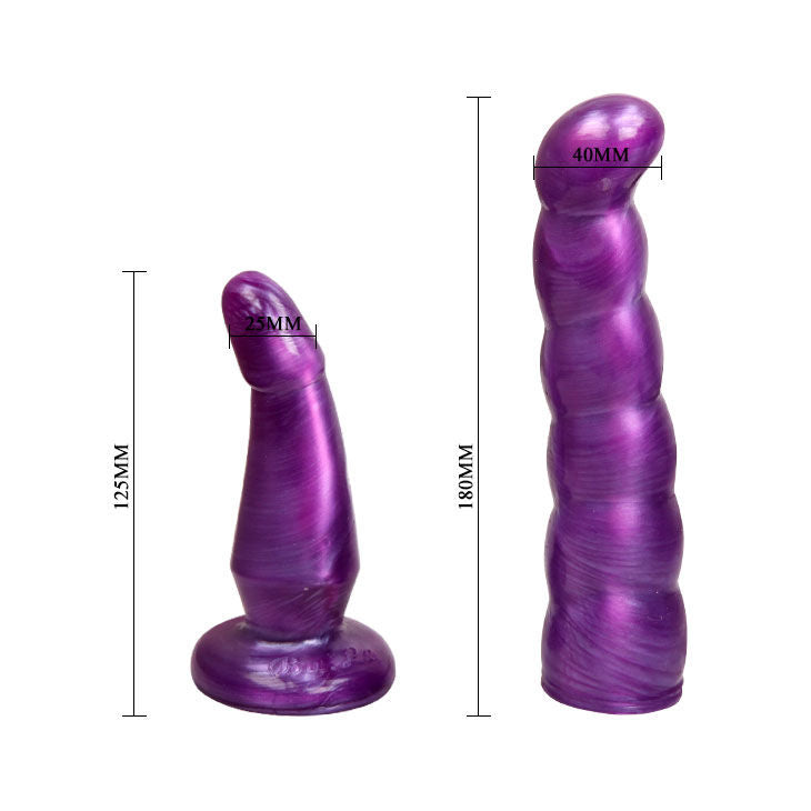 Double Penetration Strap-On with G-Spot Dildo 17 cm Lilac – Baile