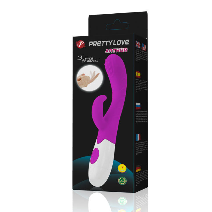Pretty Love Arthur Silicone Rabbit Vibrator – 20 cm – Lilac/White