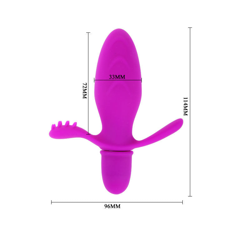 Mini vibrator with clitoral stimulator | 11 cm × 3 cm | PRETTY LOVE