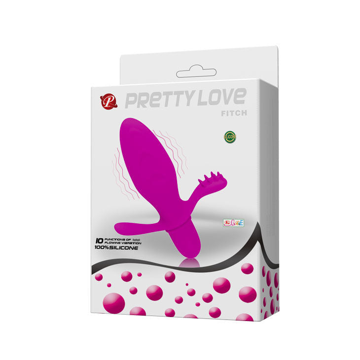 Mini vibrator with clitoral stimulator | 11 cm × 3 cm | PRETTY LOVE