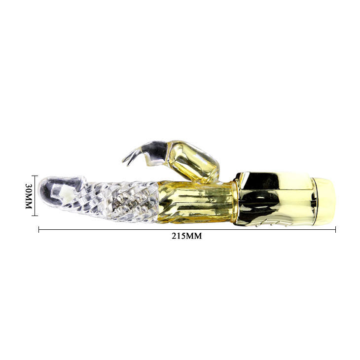 Rotating Gold rabbit vibrator, 12 speeds & 4 rotations | 23 cm × 3.5 cm | BAILE