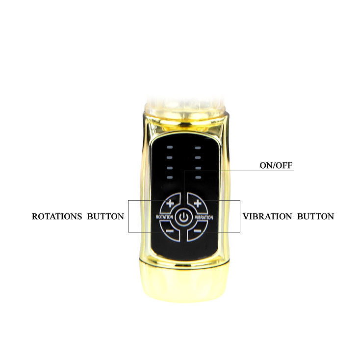 Rotating Gold rabbit vibrator, 12 speeds & 4 rotations | 23 cm × 3.5 cm | BAILE