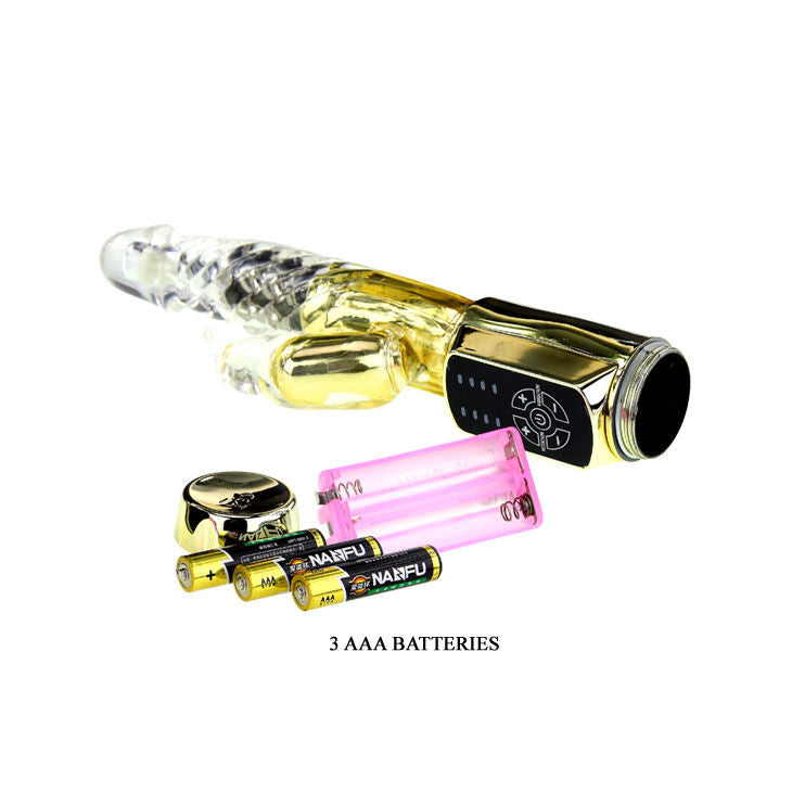 Rotating Gold rabbit vibrator, 12 speeds & 4 rotations | 23 cm × 3.5 cm | BAILE
