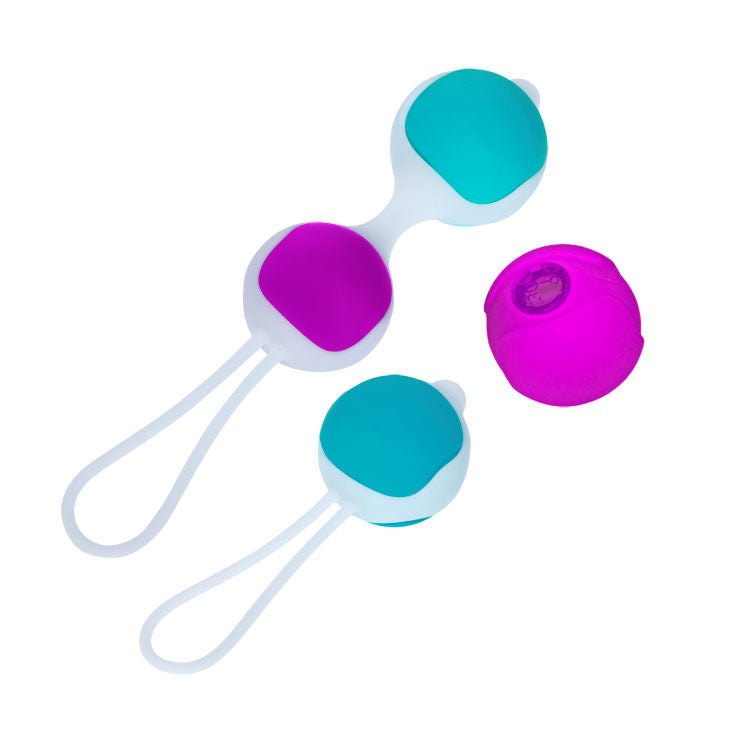 Orgasmic ball set, 4 interchangeable weights | 3.75 cm ø, 15.25 cm | PRETTY LOVE