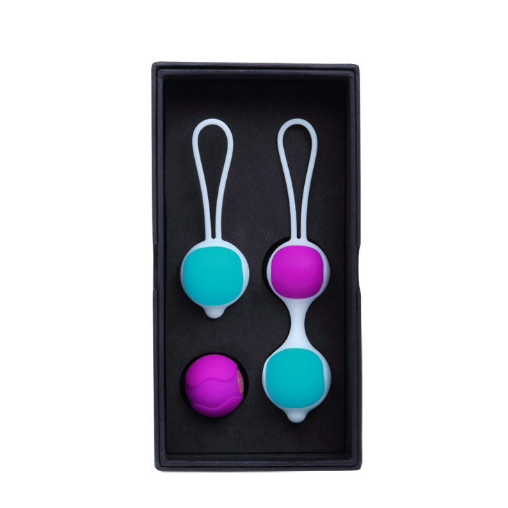Orgasmic ball set, 4 interchangeable weights | 3.75 cm ø, 15.25 cm | PRETTY LOVE