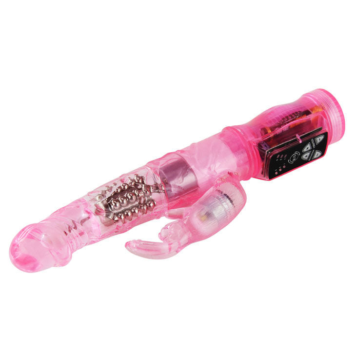 Pink Rabbit Mini Rotator – 21.5×2.8 cm, Rotating Beads