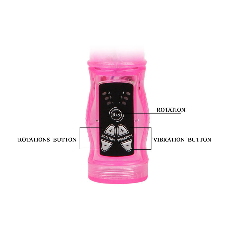 Pink Rabbit Mini Rotator – 21.5×2.8 cm, Rotating Beads
