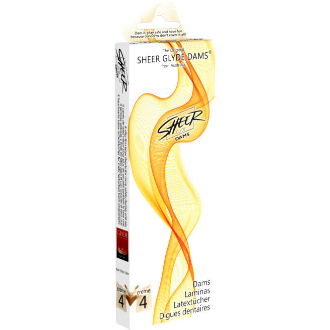 SHEER GLYDE Latex dental dams vanilla 25 cm x 15 cm - 4 units