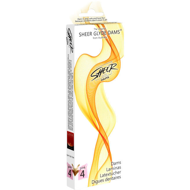 Sheer Glyde Dental Dams Strawberry – 25 cm x 15 cm – 4 Units