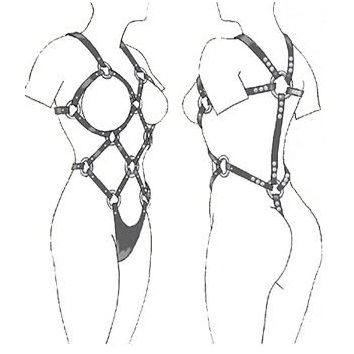 Fully adjustable leather body harness | LEATHER BODY