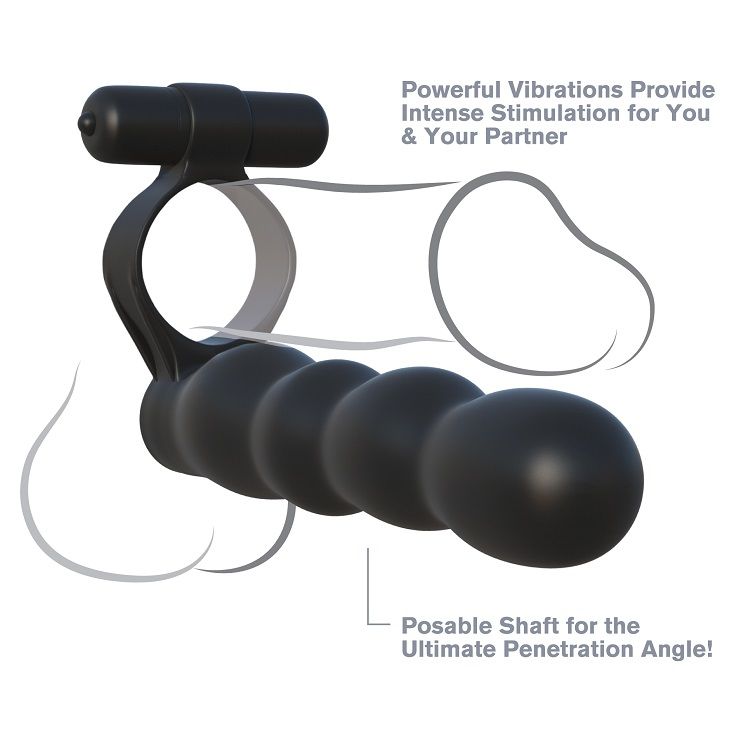 Posable double penetrator with cock ring | FANTASY C-RINGZ