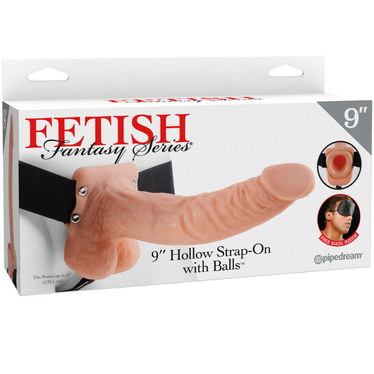 Hollow Strap-On with Balls | 22.9 cm x 4.6 cm | Fetish Fantasy Series
