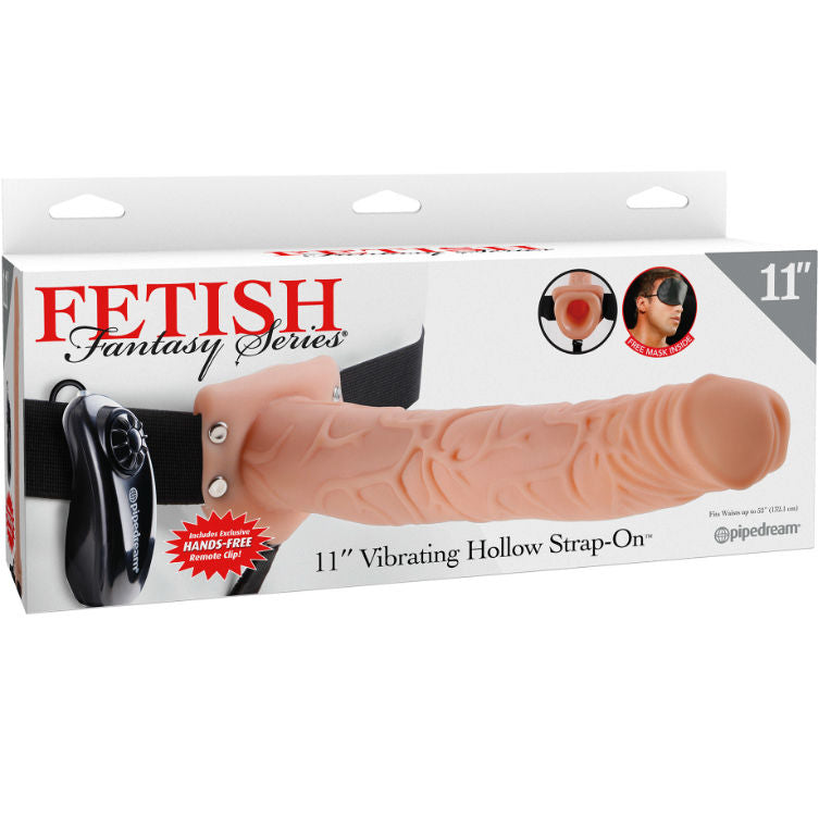 Vibrating hollow strap-on with balls, Flesh | 27.9 cm × 4.8 cm | FETISH FANTASY SERIES