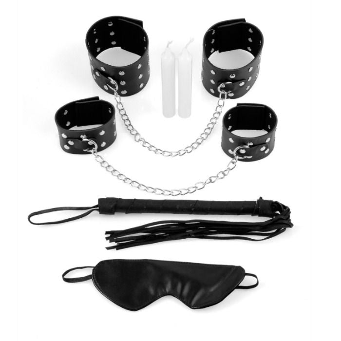 Chains of Love Bondage Kit | Wrist & Ankle Restraints, Masks & Whip | FETISH FANTASY SERIES