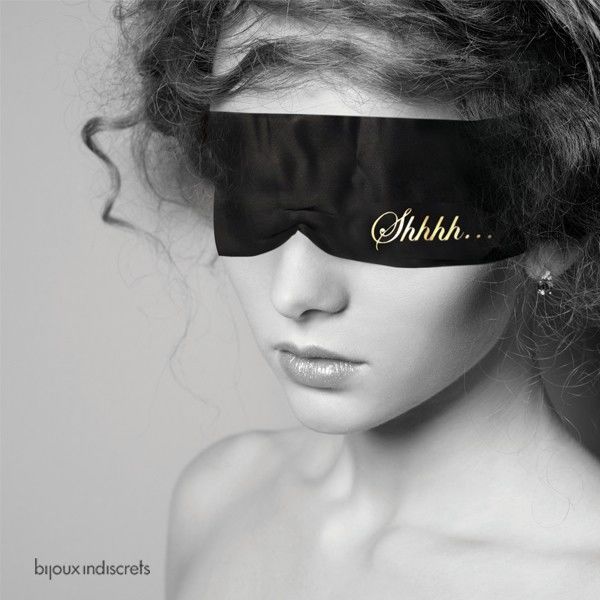 Shhh Satin Blindfold Mask | Reversible “Ohhh/Shhh” Ribbon | BIJOUX