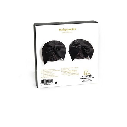 Burlesque Shiny Nipple Covers with Bow | 6 cm | BIJOUX